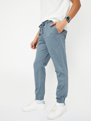 MAX Solid Men Blue Track Pants