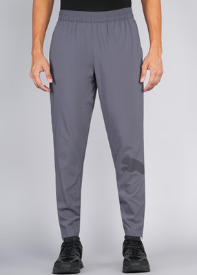 PUMA Solid Men Grey Track Pants