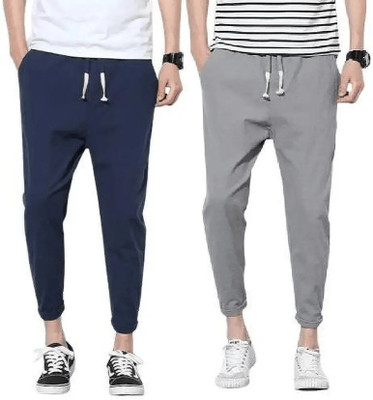 DESIGN DEMO Solid Men Blue, Grey Track Pants