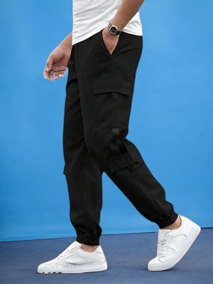 Kesaria Textile Company Self Design Men Black Track Pants