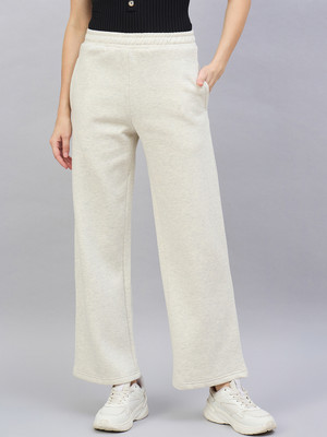 98 Degree North Solid Women White Track Pants