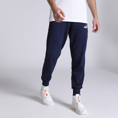 PUMA ESS Logo Pants TR cl Solid Men Blue Track Pants