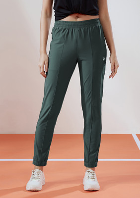 TECHNOSPORT Solid Women Green Track Pants