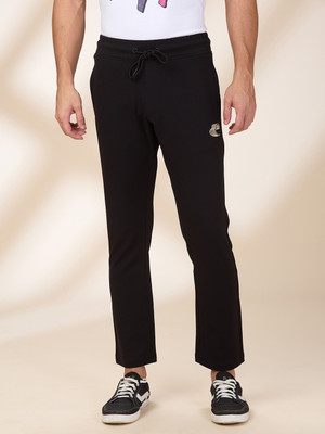 BEING HUMAN Solid Men Black Track Pants