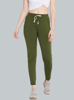 ANTRUE Solid Women Olive Track Pants