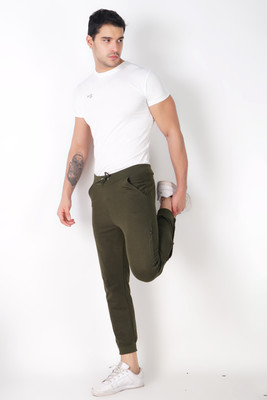 JAKCOM Colorblock Men Dark Green Track Pants