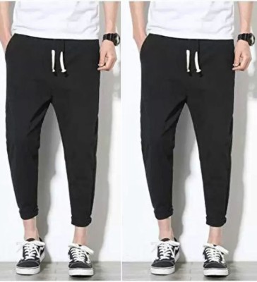 Adabsha Solid Men Black Track Pants