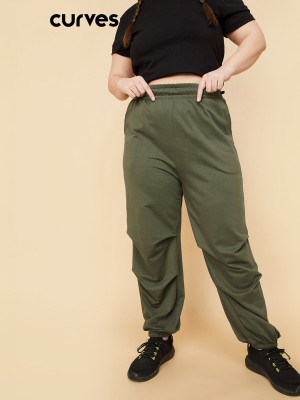 MAX Solid Women Green Track Pants