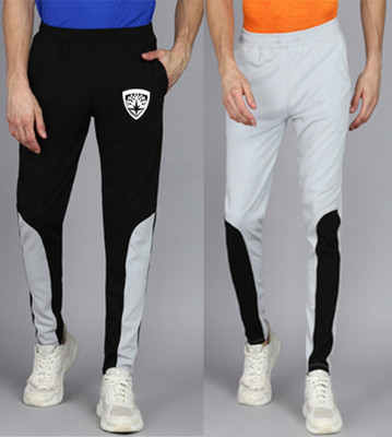 mfb Printed Men Black, Grey Track Pants