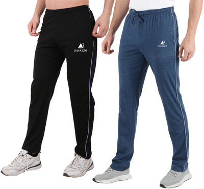Diwazzo Solid Men Light Blue, Grey Track Pants