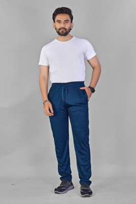 Kaido Solid Men Blue Track Pants