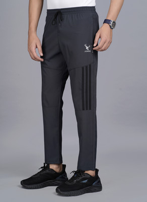 jorkk Striped Men Grey Track Pants