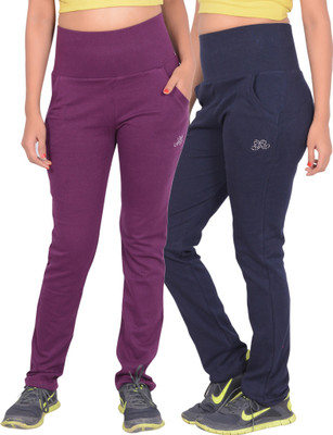 SWEEKASH Solid Women Purple, Dark Blue Track Pants