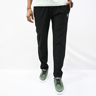 RV ROYAL Solid Men Black Track Pants