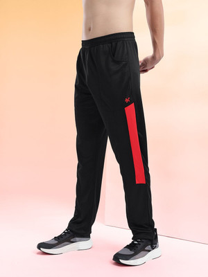 HRX by Hrithik Roshan Striped Men Black Track Pants