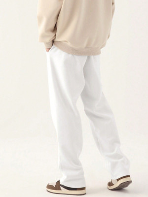 WARCOURT Loose Fit Men White Trousers