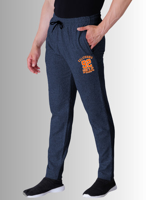 Kartblack Self Design Men Dark Blue Track Pants