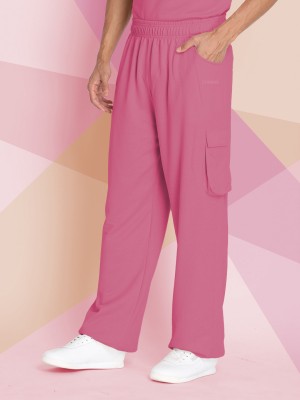 CHKOKKO Solid Men Pink Track Pants