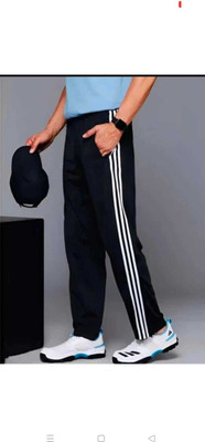 L Fashion Jeans Striped Men Black Track Pants