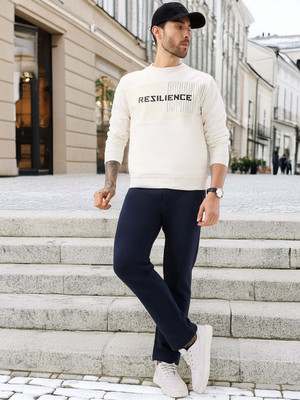 Status Quo Solid Men Dark Blue Track Pants