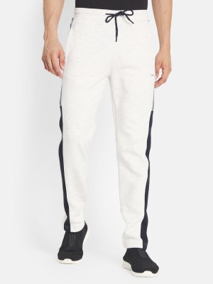 Octave Striped Men White Track Pants