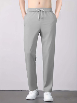 PRAVAHA Solid Men Grey Track Pants