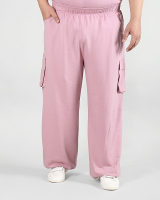 CHKOKKO Solid Men Pink Track Pants