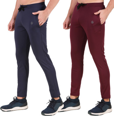 DIAZ Self Design Men Maroon, Blue Track Pants