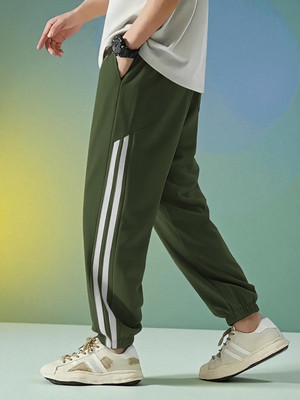 NIVEDANM Self Design Men Green Track Pants