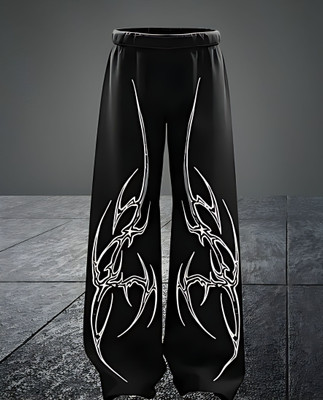 Whizzer Printed Men Black Track Pants