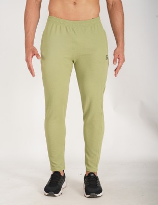 GOTO Solid Men Light Green Track Pants