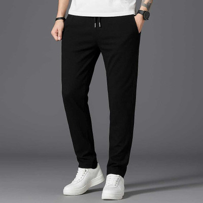Fashion Science Solid Men Black Track Pants