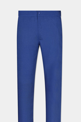 French Crown Solid Men Blue Track Pants