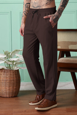 FOXTER Solid Men Brown Track Pants