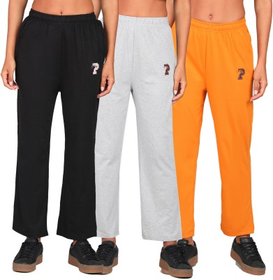 Paavki Solid Women Black, Grey, Orange Track Pants