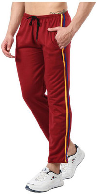 KAVYA Solid Men Maroon Track Pants