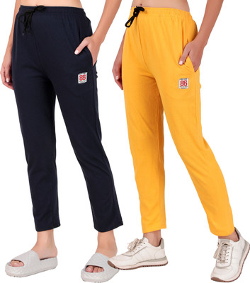 JECKWARD Solid Women Black, Yellow Track Pants