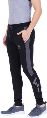Eagle Elite Self Design Men Black Track Pants