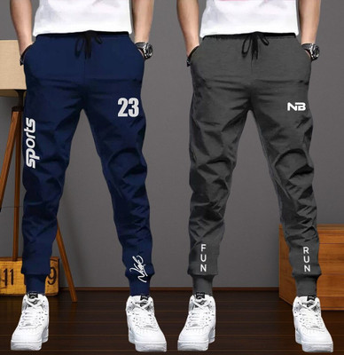 Lieo Trend Solid Men Blue, Grey Track Pants