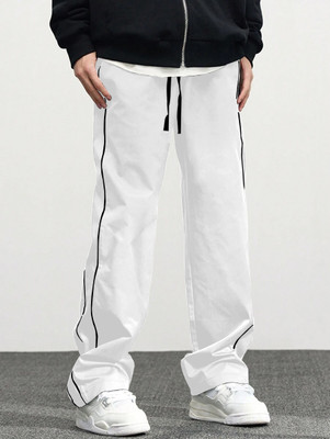 Rajovati Solid Men White Track Pants