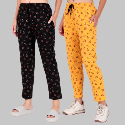 JECKWARD Printed Women Black, Yellow Track Pants