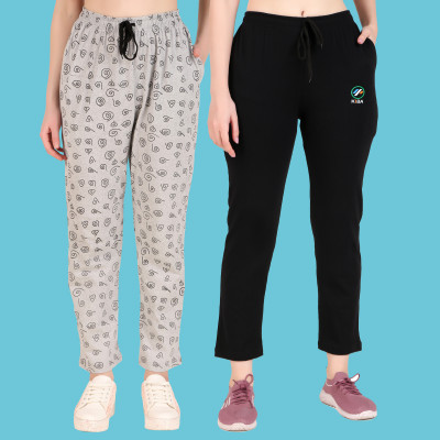 Priyansh Enterprises Printed Women Grey, Black Track Pants