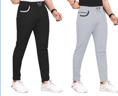 SHARMASONS Solid Men Black, Grey Track Pants