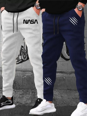 PKB garments Solid, Printed Men Grey, Dark Blue Track Pants