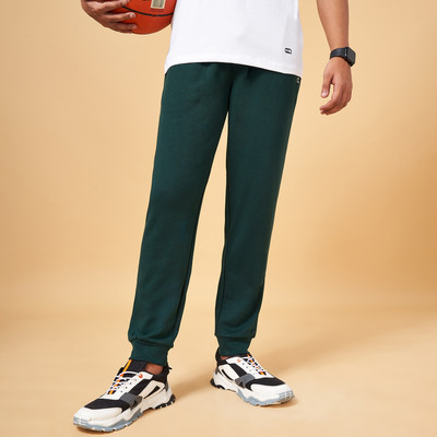 Ajile By Pantaloons Solid Men Green Track Pants