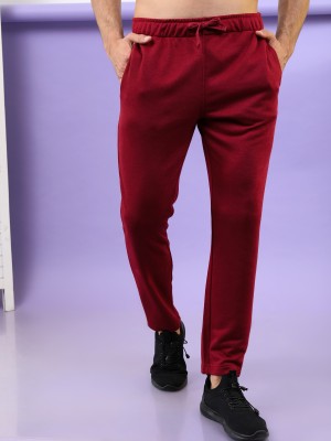 HIGHLANDER Solid Men Maroon Track Pants