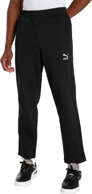 PUMA T7 Track Pants DK Solid Men Black Track Pants