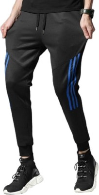 AE Fashion Striped Men Black Track Pants