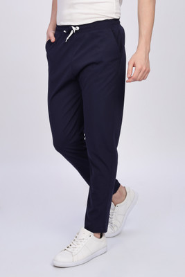 FOXTER Solid Men Blue Track Pants