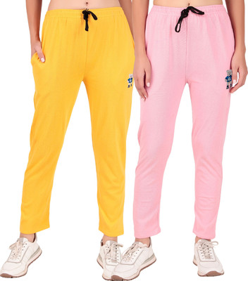 FASHIONHOUSETS Solid Women Pink, Yellow Track Pants